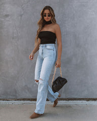 Starla Knit Choker Top - Black Oshnow