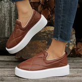 Stitch Detail Household Warm Non-Slip Flats Oshnow