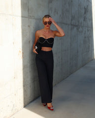 Strike A Pose Pocketed Wide Leg Pants - Black Oshnow