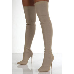 Stylish Knitting Stiletto Over The Knee Boots Oshnow