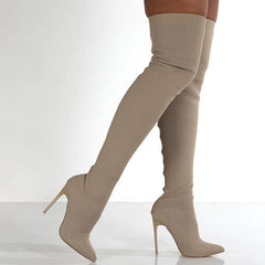 Stylish Knitting Stiletto Over The Knee Boots Oshnow