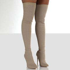 Stylish Knitting Stiletto Over The Knee Boots Oshnow