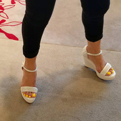 Stylish Platform Rivet Wedge Sandals Oshnow