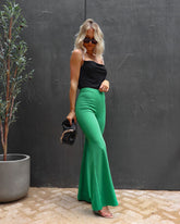 Such A Charmer Flare Pants - Emerald Oshnow