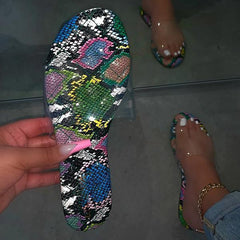 Summer Clear Strap Slip on Flat Sandals Oshnow