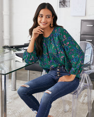 Sundale Floral Split Neck Blouse Oshnow