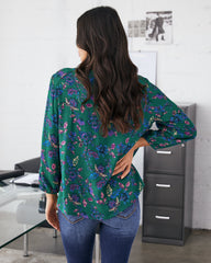 Sundale Floral Split Neck Blouse Oshnow