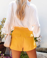 Sunshine Denim Pocketed Shorts - Marigold Oshnow
