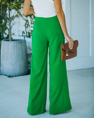 Superfly Wrap Culotte Pants - Kelly Green Oshnow