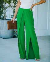 Superfly Wrap Culotte Pants - Kelly Green Oshnow