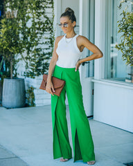 Superfly Wrap Culotte Pants - Kelly Green Oshnow