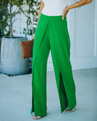 Superfly Wrap Culotte Pants - Kelly Green Oshnow