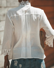Sweet Mary Crochet Lace Top - Ivory Oshnow