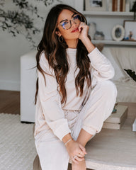 Switch Off Velvet Pullover Sweater - Cream - SALE Oshnow