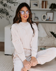 Switch Off Velvet Pullover Sweater - Cream - SALE Oshnow