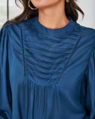 Sylas Pintuck Blouse - Dark Teal Oshnow