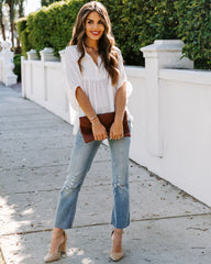 Tabitha Satin Babydoll Blouse - Ivory Oshnow