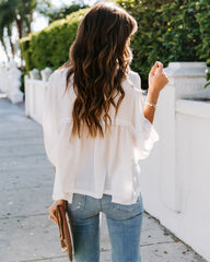 Tabitha Satin Babydoll Blouse - Ivory Oshnow