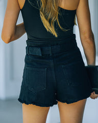 Tagline High Rise Belted Denim Shorts Oshnow