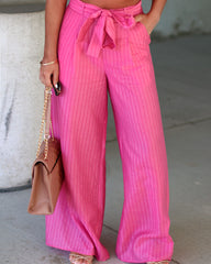 Taiba Pocketed Wide Leg Pants - Rose Oshnow