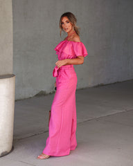 Taiba Pocketed Wide Leg Pants - Rose Oshnow