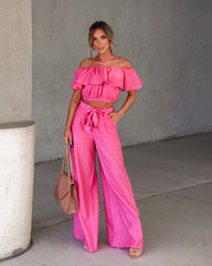 Taiba Pocketed Wide Leg Pants - Rose Oshnow