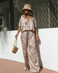 Take Me To Tulum Satin Wide Leg Pants Oshnow