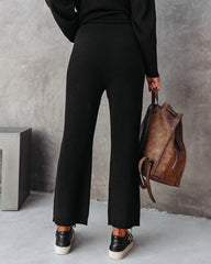 Taking It Easy Wide Leg Pants - Black Oshnow