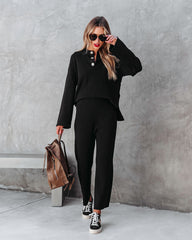 Taking It Easy Wide Leg Pants - Black Oshnow