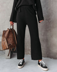 Taking It Easy Wide Leg Pants - Black Oshnow