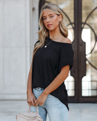 Tally Cotton Modal Tee - Black Oshnow