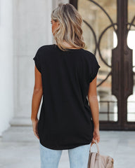 Tally Cotton Modal Tee - Black Oshnow