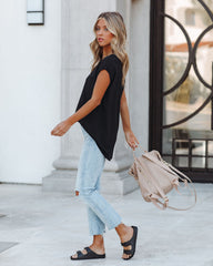 Tally Cotton Modal Tee - Black Oshnow
