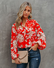 Tata Floral Tie Blouse Oshnow