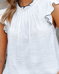 Taurus Ruffle Top - White Oshnow