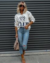 Tennis Club Cotton Blend Half Zip Sweatshirt - SALE Oshnow