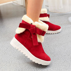 Thick Warm Cotton Butterfly Knot Snow Boots Oshnow