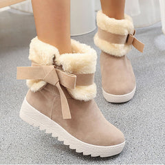Thick Warm Cotton Butterfly Knot Snow Boots Oshnow