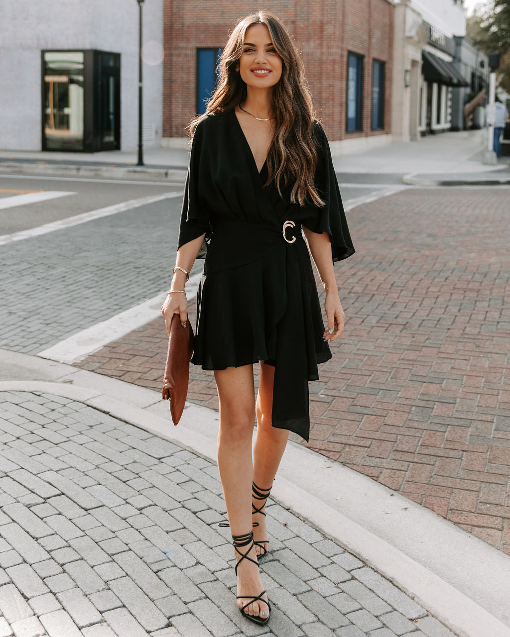 Trending Ruffle Wrap Romper - Black Oshnow