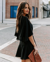 Trending Ruffle Wrap Romper - Black Oshnow