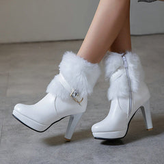Trendy Platform High Chunky Heel Ankle Boots Oshnow