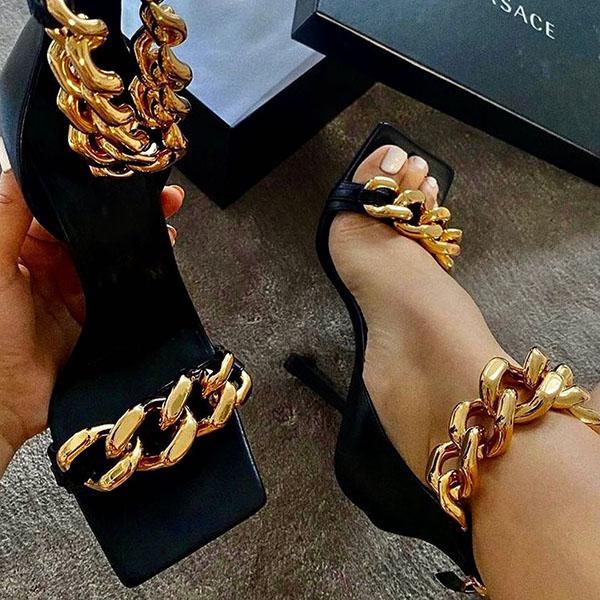 Trendy Punk High Heel Sandals Oshnow