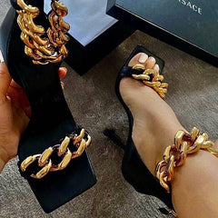 Trendy Punk High Heel Sandals Oshnow