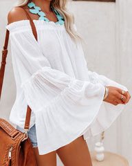 Trip Advisor Off The Shoulder Top - Marshmallow Oshnow