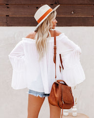 Trip Advisor Off The Shoulder Top - Marshmallow Oshnow