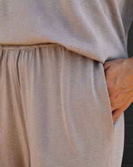 Tristan Knit Pocketed High Rise Pants - Mocha Oshnow