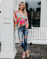 Tropicana Floral Kimono Top Oshnow