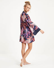 Tropics Satin Printed Kimono Robe Oshnow