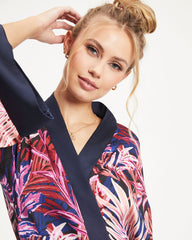 Tropics Satin Printed Kimono Robe Oshnow
