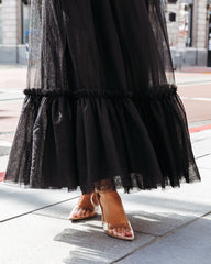 Truthfully Mine Tulle Maxi Skirt - Black Oshnow